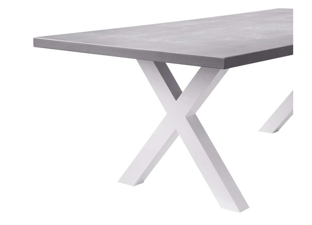TAVOLO AMANTEA 220X100 ALU ANTR - PIANO RESINA GRI