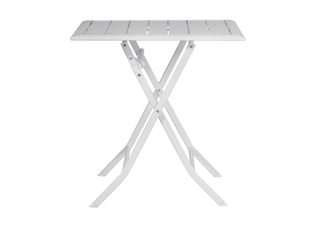 TAVOLO LUCCA IN ALLUMINIO PIEGHEVOLE 60X60 BIANCO