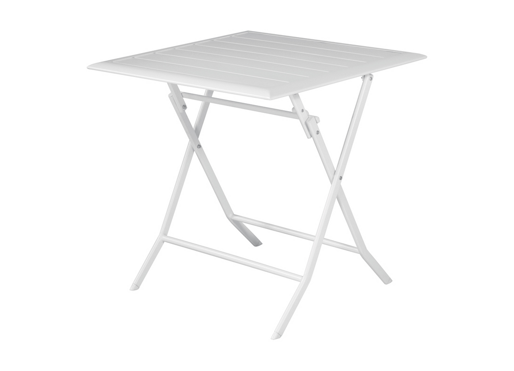 TAVOLO LUCCA IN ALLUMINIO PIEGHEVOLE 60X60 BIANCO