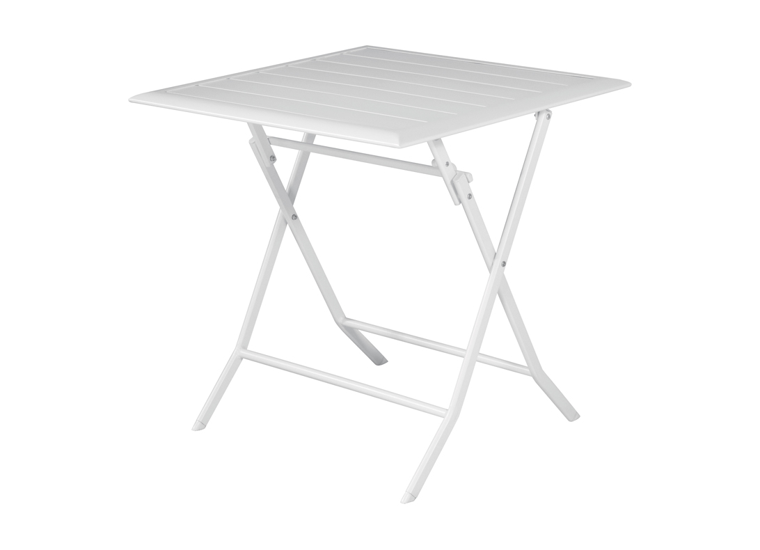 TAVOLO LUCCA IN ALLUMINIO PIEGHEVOLE 60X60 BIANCO