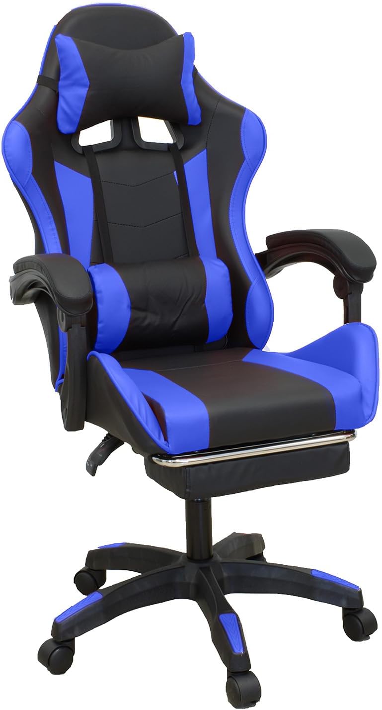 SEDIA GAMING SEDUTA E SCHIENALE IMBOTTITA BLU