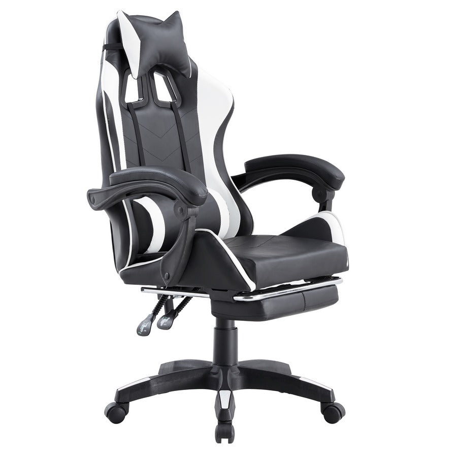 SEDIA GAMING SEDUTA E SCHIENALE IMBOTTITA BIANCO E NERO