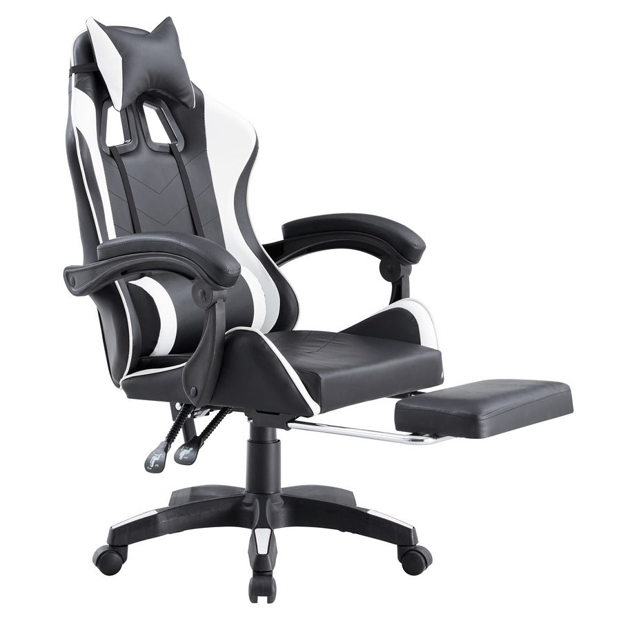 SEDIA GAMING SEDUTA E SCHIENALE IMBOTTITA BIANCO E NERO