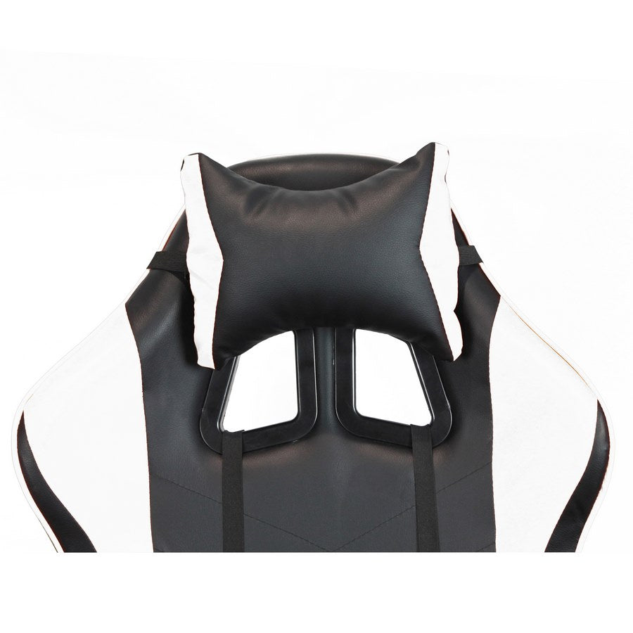 SEDIA GAMING SEDUTA E SCHIENALE IMBOTTITA BIANCO E NERO