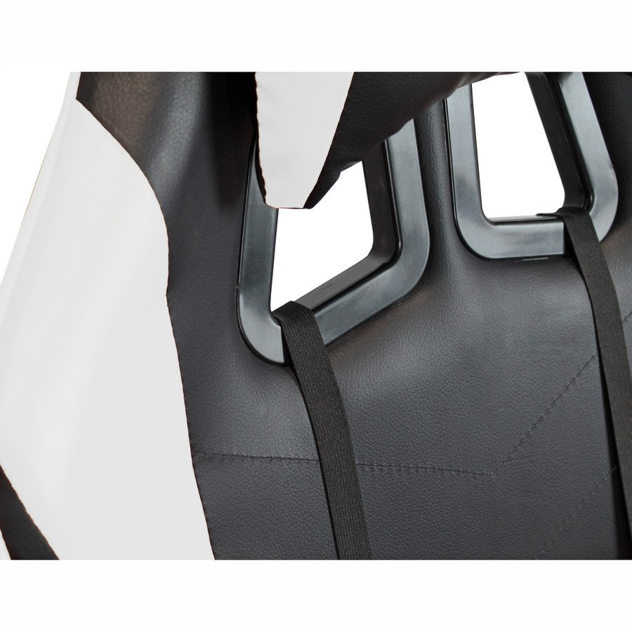 SEDIA GAMING SEDUTA E SCHIENALE IMBOTTITA BIANCO E NERO