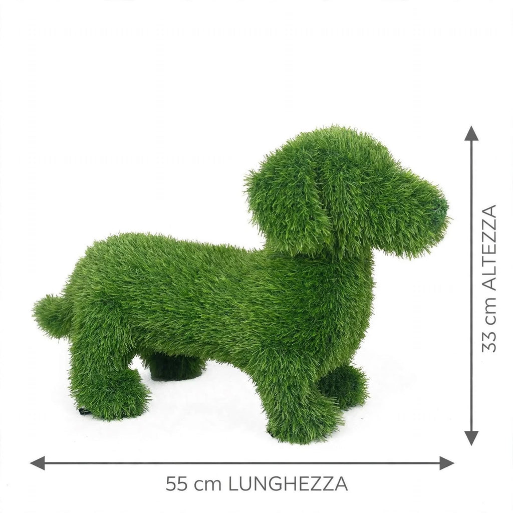DECORAZIONE ERBA SINTETICA CANE 55x33H BIZZOTTO
