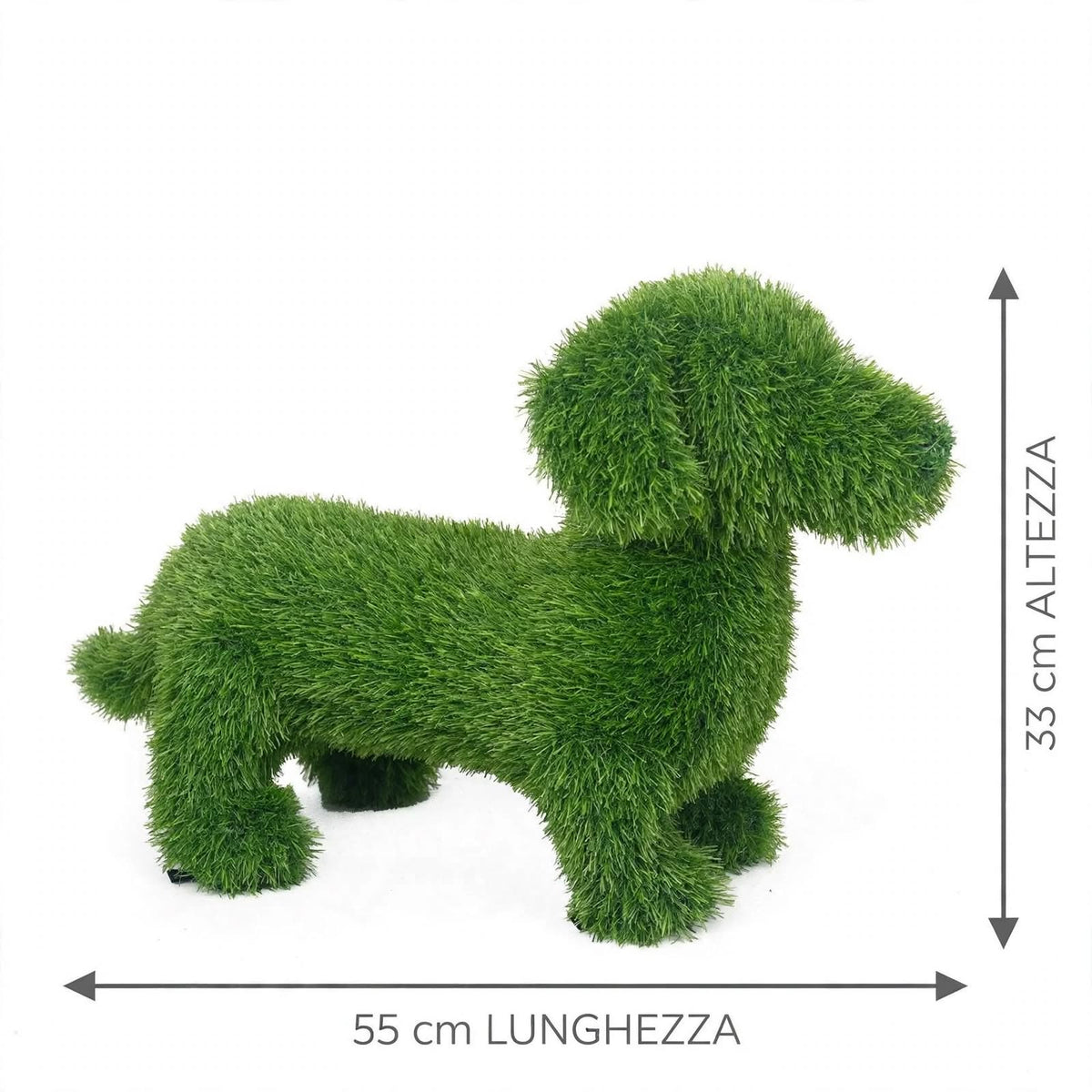 DECORAZIONE ERBA SINTETICA CANE 55x33H BIZZOTTO