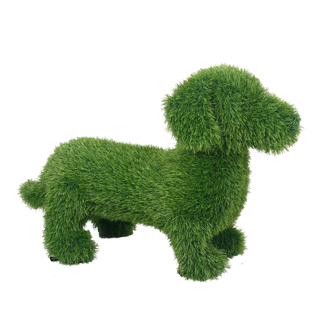 DECORAZIONE ERBA SINTETICA CANE 70x43H BIZZOTTO
