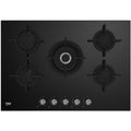 BEKO HILW75222S PIANO COTTURA DA INCASSO 75CM 5 FUOCHI A GAS 1 TRIPLA CORONA GRIGLIE IN GHISA IN VETRO NERO