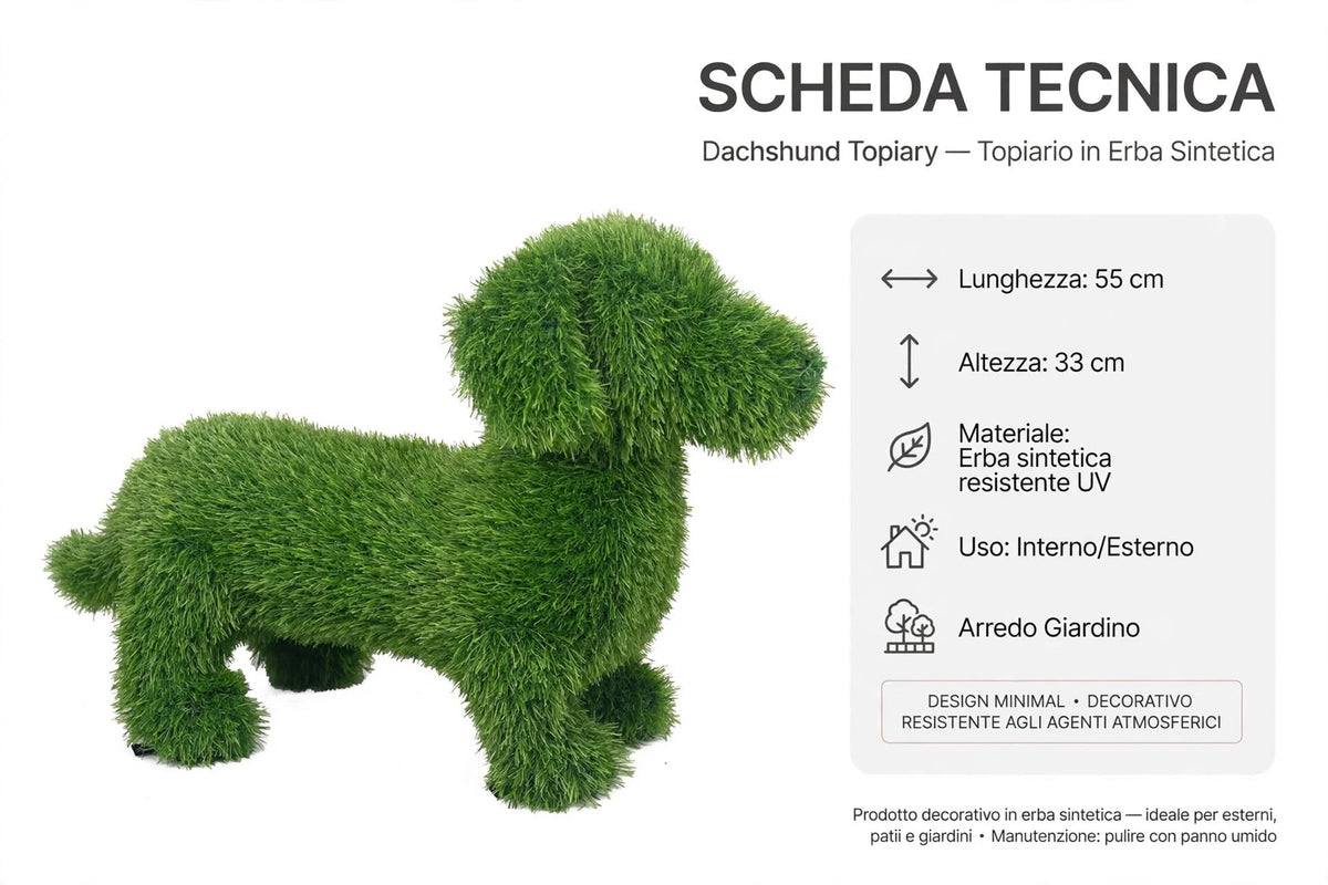 DECORAZIONE ERBA SINTETICA CANE 55x33H BIZZOTTO