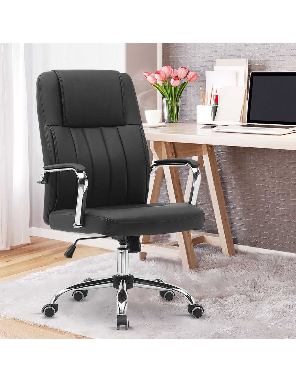 POLTRONA XENO  DIREZIONALE IMBOTTITA CON SEDUTA ERGONOMICA NERO