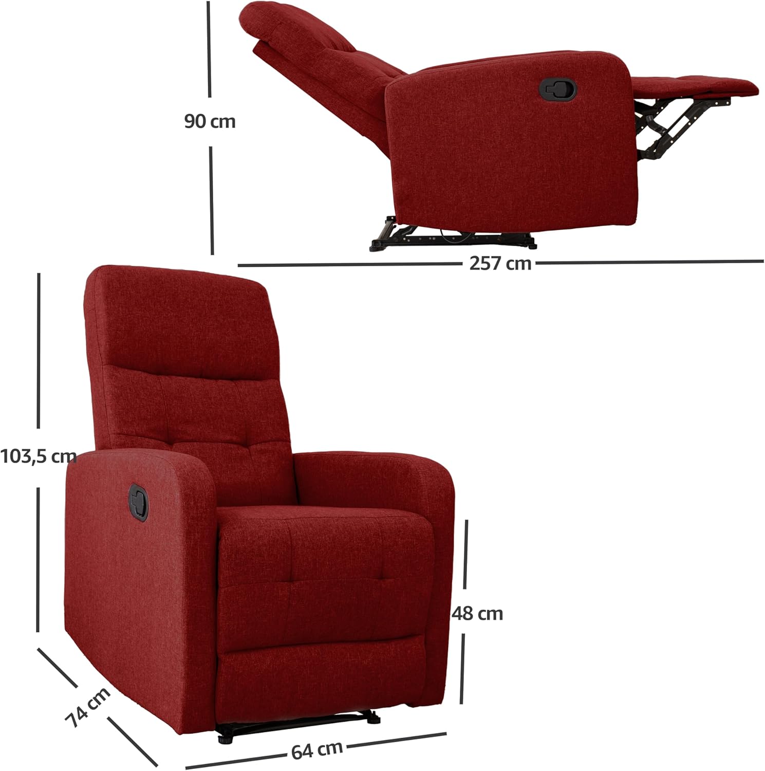 POLTRONA RECLINER DANIELA BORDEAUX