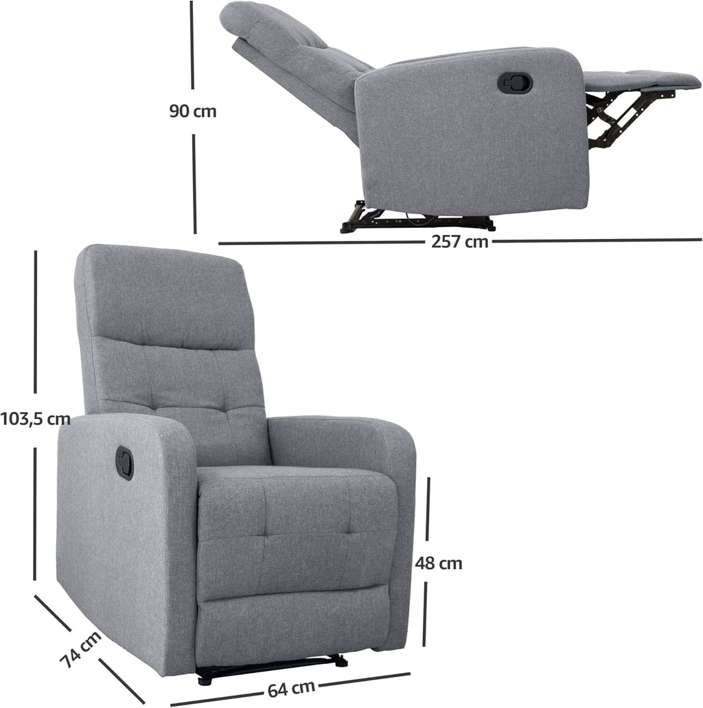 POLTRONA RECLINER DANIELA  GRIGIO