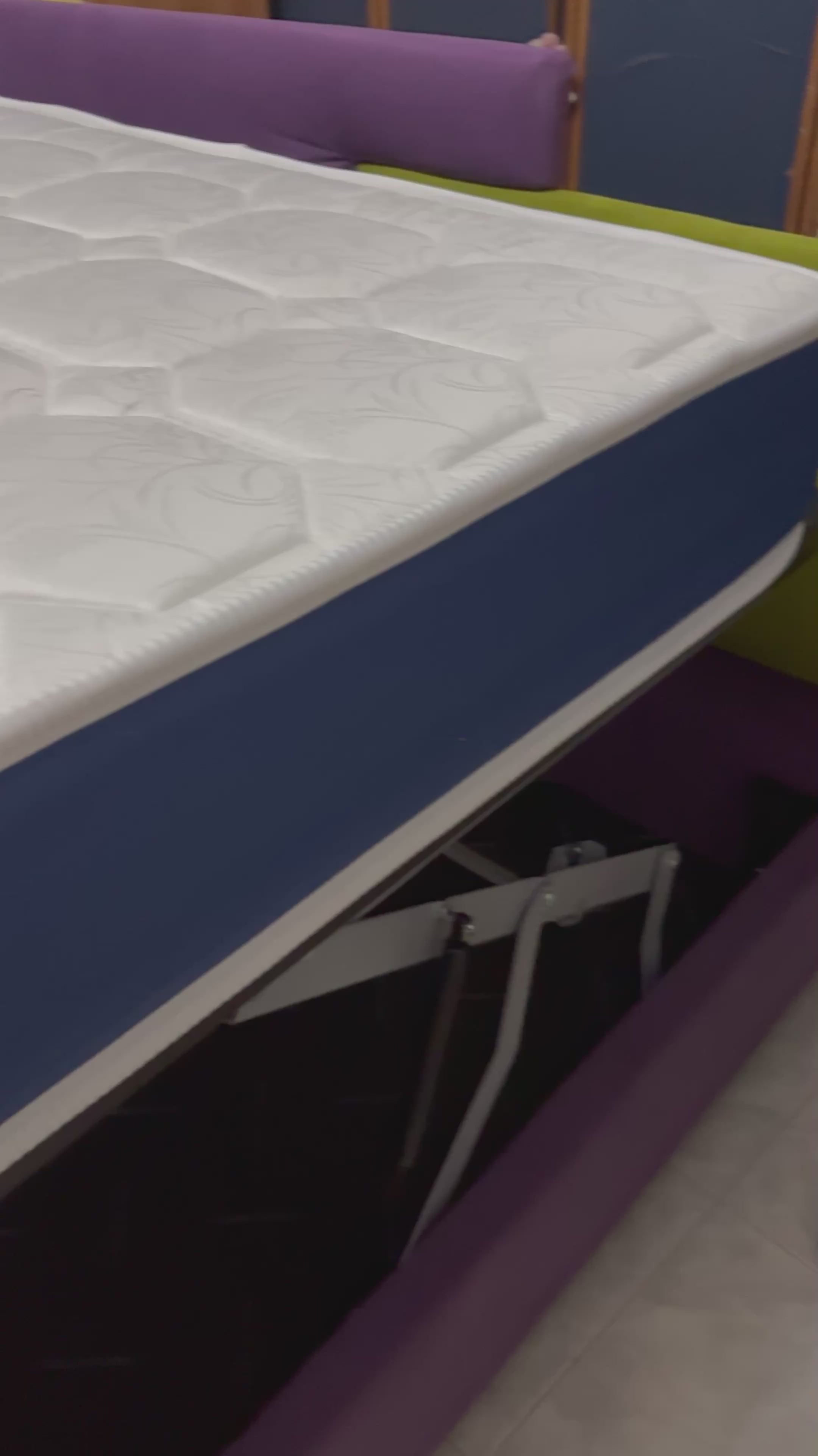 LETTO CONTENITORE DUO TESSUTO BICOLORE 160x190