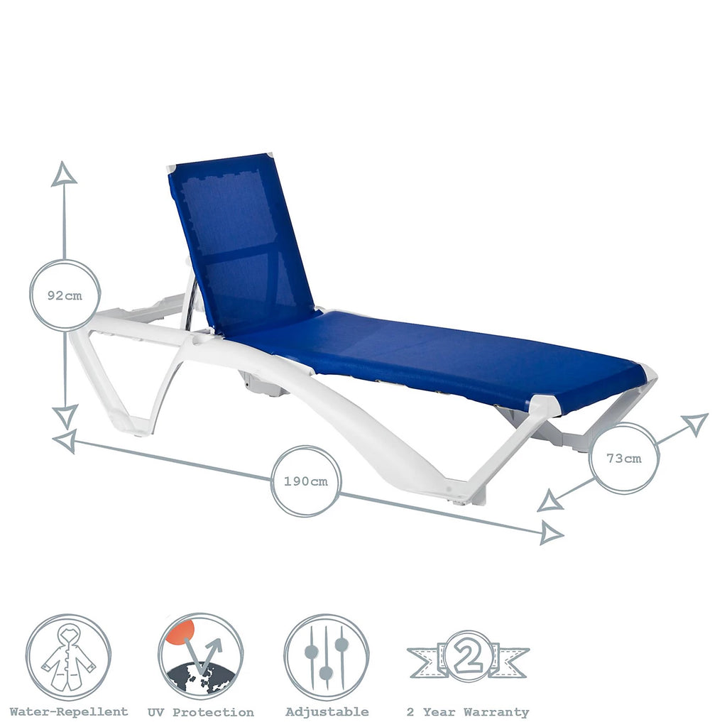 LETTINO PRENDISOLE MARINA CLUB SUN LOUNGER WHITE/BLU