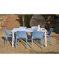 GARBAR SET  TAVOLO NOA BIANCO +6 SEDIE ONE AZUL RETRO